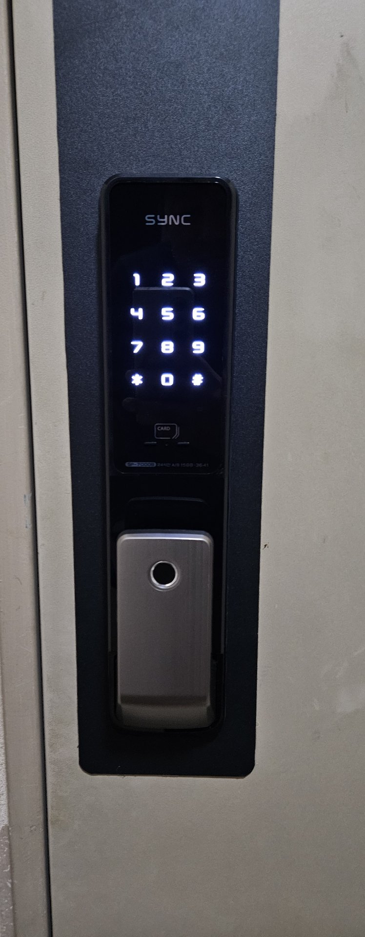 한강신도시롯데캐슬 도어락 - 솔리티 싱크 SP-7000B 지문 IoT 도어락
