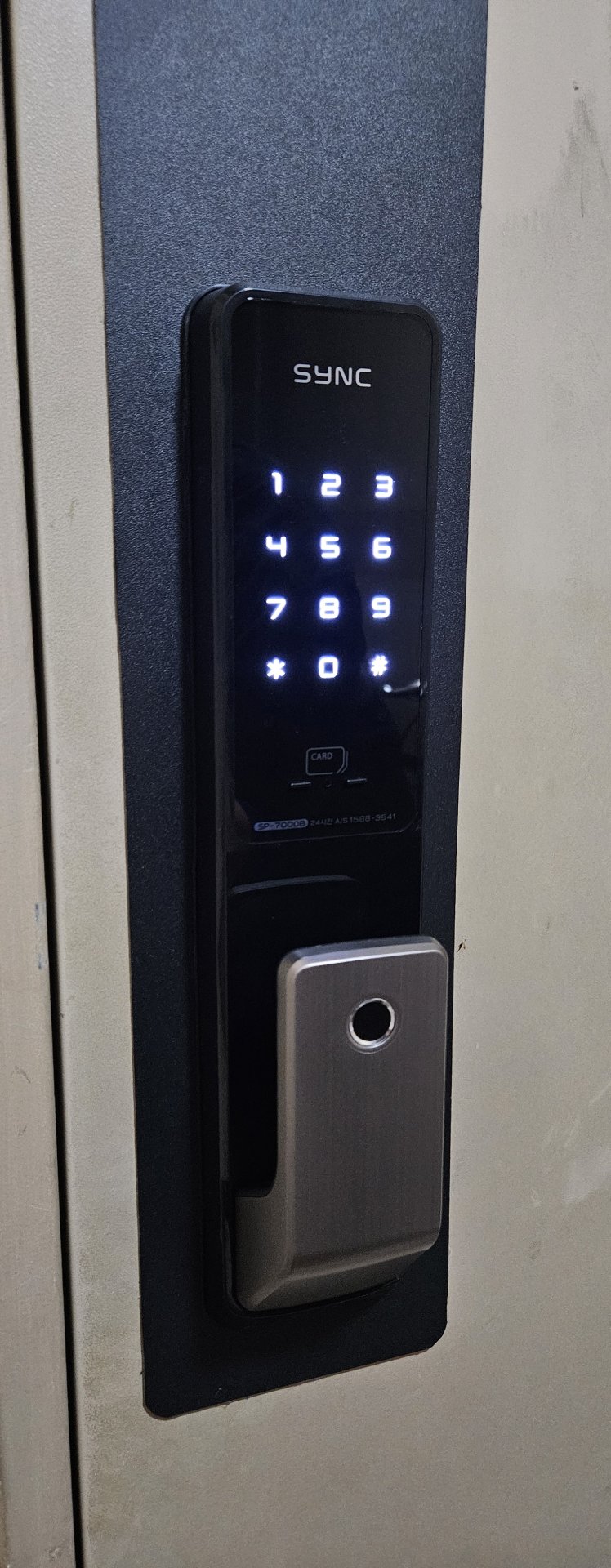 한강신도시롯데캐슬 도어락 - 솔리티 싱크 SP-7000B 지문 IoT 도어락